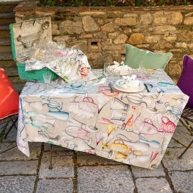 Tessitura Toscana Telerie, nappe rectangulaire en coton "Cheers"