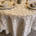 Nappe Jacquard damassée "Phuket" beige et crème