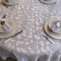 Damask Jacquard tablecloth "Phuket" beige and cream