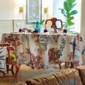 Tessitura Toscana Tellerie, linen tablecloth "Eradea" orchidées