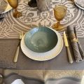 Nappe rectangulaire Sud Etoffe Jacquard polyester "Chamaret" bronze