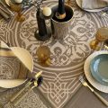 Nappe rectangulaire Sud Etoffe Jacquard polyester "Chamaret" bronze