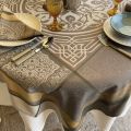 Nappe carrée Sud Etoffe, Jacquard polyester "Chamaret" bronze