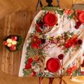 Tessitura Toscana Telerie, rectangular linen tablecloth "Garland Glee"