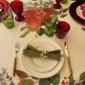 Tessitura Toscana Telerie, rectangular linen tablecloth "Garland Glee"