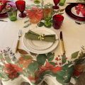 Tessitura Toscana Telerie, rectangular linen tablecloth "Garland Glee"