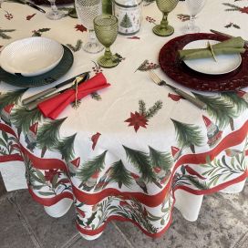 Tessitura Toscana Telerie, rectangular linen tablecloth "Jolly Elf"