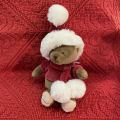 Barbara Bukowski  Brown Teddy bear Baby Santa