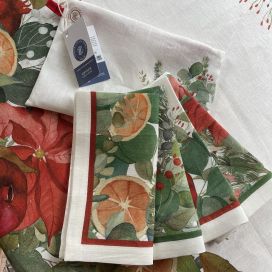 Set of 4 linen napkins "Garland Glee" by Tessitura Toscana Telerie