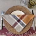 Jacquard table napkins "Olivia" beige and ocre by Tissus Toselli