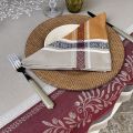 Rectangular Jacquard tablecloth "Olivia" beige and ocre by Tissus Toselli