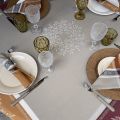 Rectangular Jacquard tablecloth "Olivia" beige and ocre by Tissus Toselli