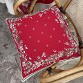 Housse de coussin en Jacquard  "Perceneige" rouge Tissus Tosseli