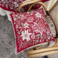 Housse de coussin en Jacquard  "Perceneige" rouge Tissus Tosseli