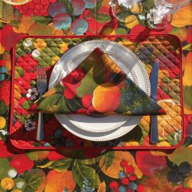 Set of 8 quilted placemat in cotton "Tutti frutti"