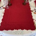 Table runner, Boutis fashion "Morphée" red