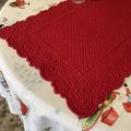 Table runner, Boutis fashion "Morphée" red