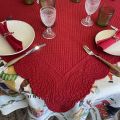 Square table mat, Boutis fashion "Morphée" red