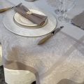 Nappe rectangulaire Sud Etoffe Jacquard polyester "Indira" taupe