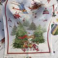 Linen kitchen towel "Air Christmas" red Tessitura Toscana Telerie