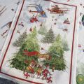 Linen kitchen towel "Air Christmas" red Tessitura Toscana Telerie