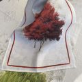 Linen kitchen towel "Greeson" red Tessitura Toscana Telerie