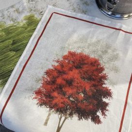 Linen kitchen towel "Greeson" red Tessitura Toscana Telerie