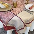 Nappe rectangulaire Sud Etoffe Jacquard polyester "Chamaret" brique