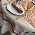 Nappe rectangulaire Sud Etoffe Jacquard polyester "Chamaret" brique