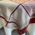 Nappe rectangulaire Sud Etoffe Jacquard polyester "Chamaret" brique