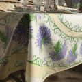 Provence rectangular placed coton tablecloth "Bouquet de Lavande" ecru
