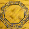 Octogonal quilted cotton table cover "Avignon" yellow and blue