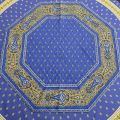 Octogonal quilted cotton table cover "Bastide" blue and yellow