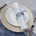 Set of 4 table napkins ring "Clochettes" silver