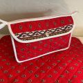 Quilted coton cosmetics bag "Avignon" red and yellow