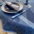 Nappe carrée Sud Etoffe, Jacquard polyester "Alicante" marine