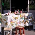 Tessitura Toscana Telerie, rectangular linen tablecloth "Pesciflora"