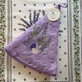 Embrodery round hand towel "Lavande" mauve