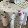 Tessitura Toscana Telerie, linen table runner "Petits pois"