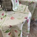 Tessitura Toscana Telerie, linen table runner "Petits pois"