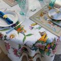 Tessitura Toscana Telerie, rectangular linen tablecloth "Pesciflora"