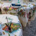 Tessitura Toscana Telerie, square linen tablecloth "Pesciflora"