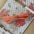 Bronze metal Table napkin ring "Corail and seahorse"