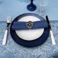 Nappe rectangulaire Sud Etoffe Jacquard polyester "Indira" bleue
