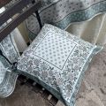 Provence Jacquard cushion cover "Alpilles" ecru and green from Tissus Toselli in Nice