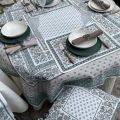 Provence Jacquard cushion cover "Alpilles" ecru and green from Tissus Toselli in Nice