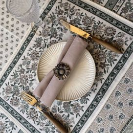 Provence Jacquard placemat "Alpilles" ecru and green from Tissus Toselli in Nice