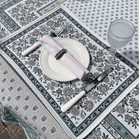 Provence Jacquard placemat "Alpilles" ecru and green from Tissus Toselli in Nice