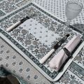 Set de table Jacquard "Alpilles" écru et vert Tissus Toselli, Nice