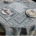 Provence Jacquard placemat "Alpilles" ecru and green from Tissus Toselli in Nice